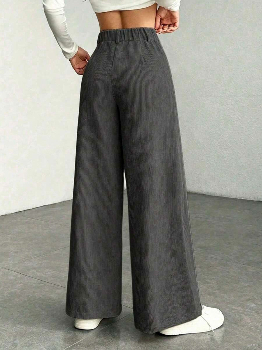 Corduroy High Waist Wide Leg Pants