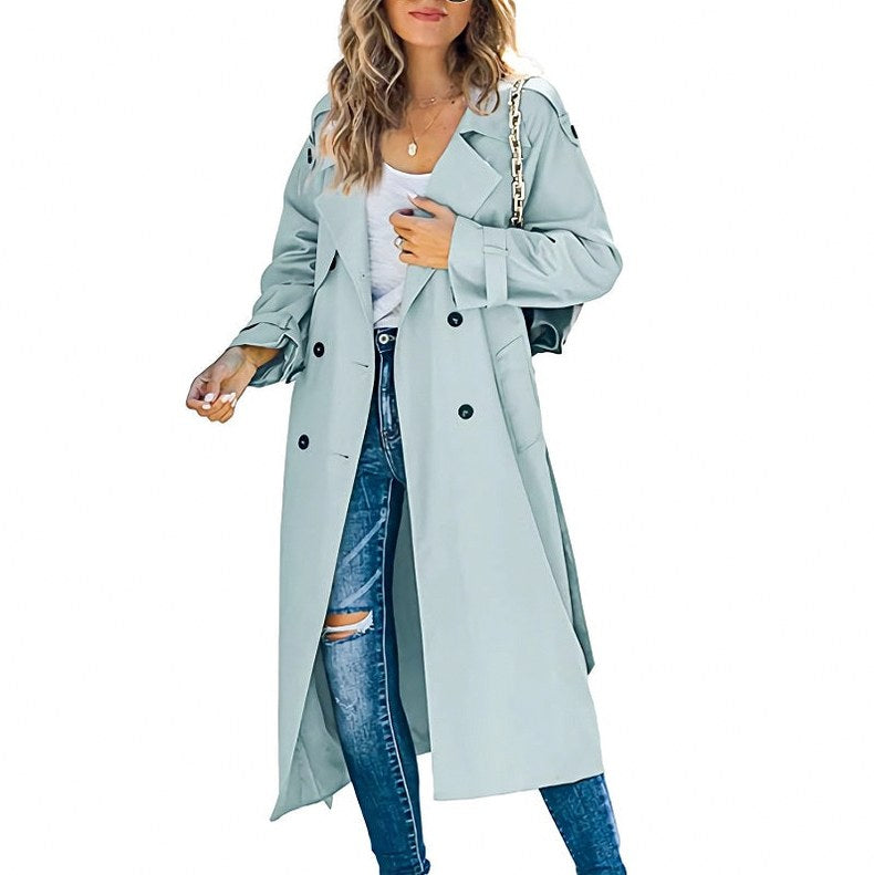 Double Breasted Longline Trench Coat