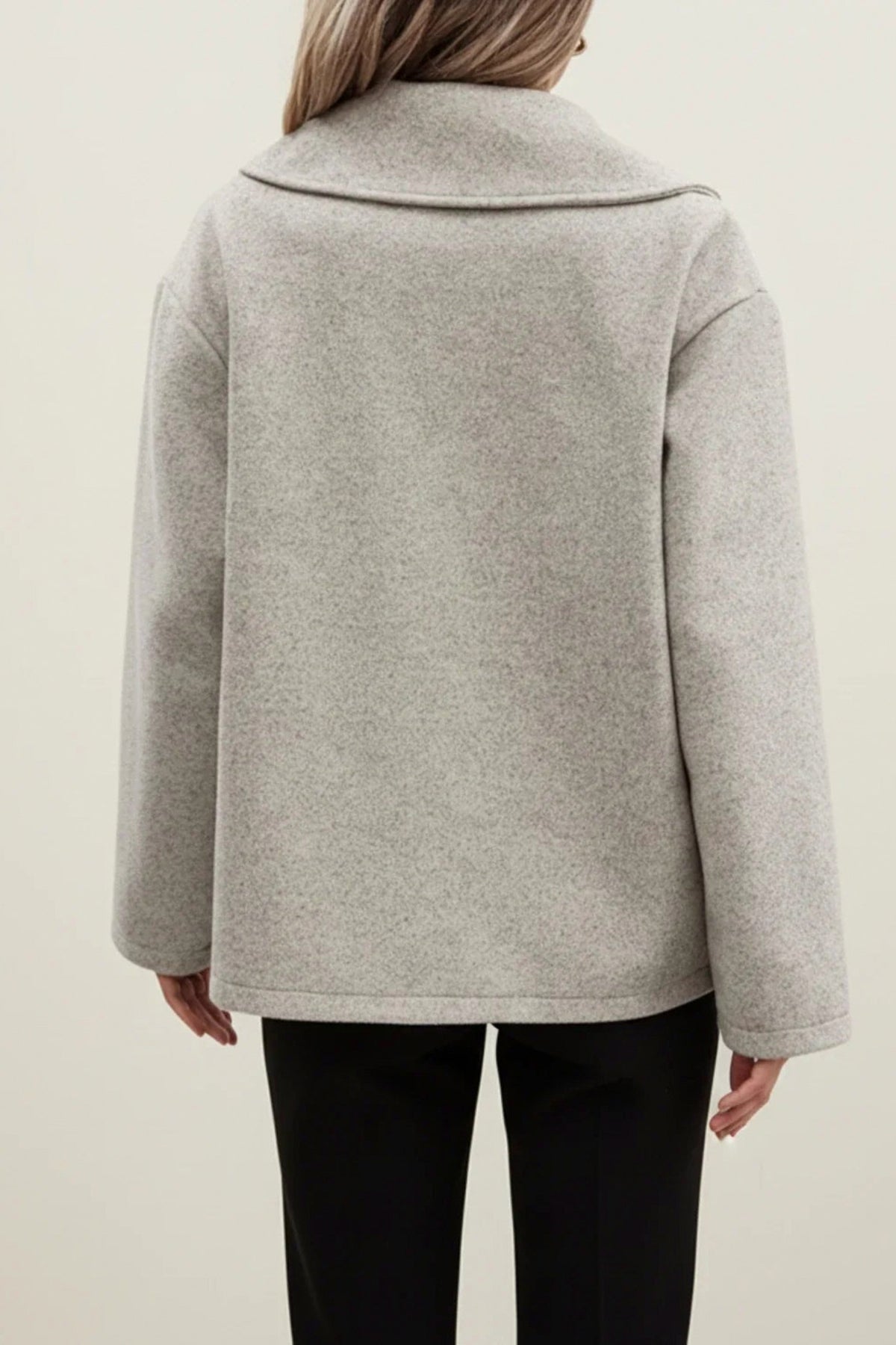 Oversized Collared Peacoat Jacket