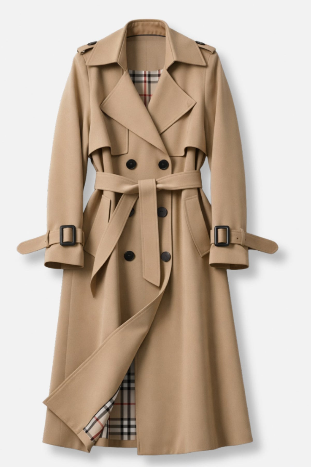 Belted Double Breasted Trench Coat