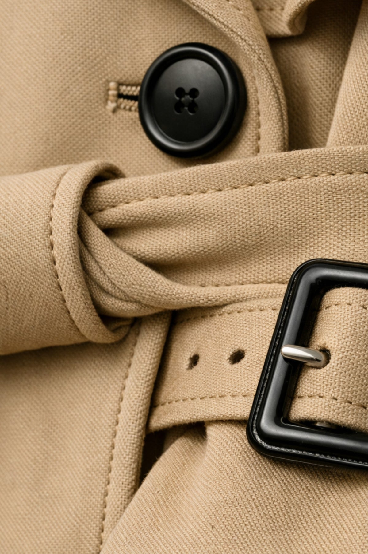 Belted Double Breasted Trench Coat