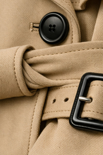 Belted Double Breasted Trench Coat