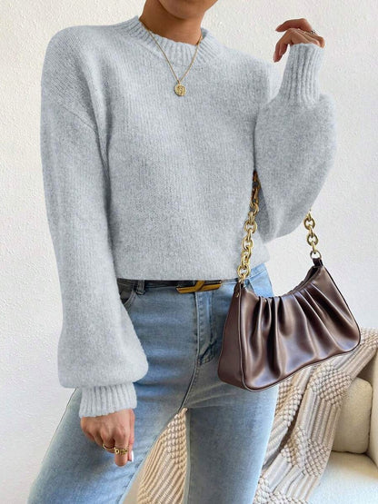 Cable Knit Balloon Sleeve Sweater