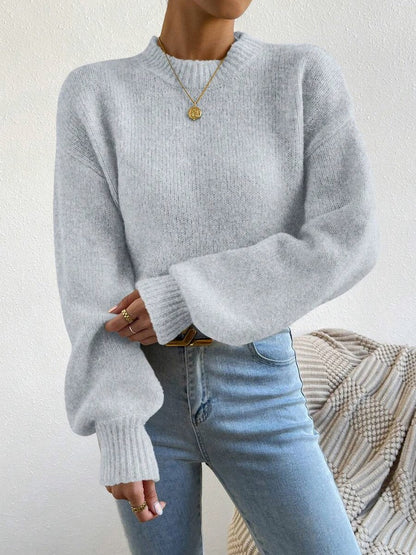 Cable Knit Balloon Sleeve Sweater