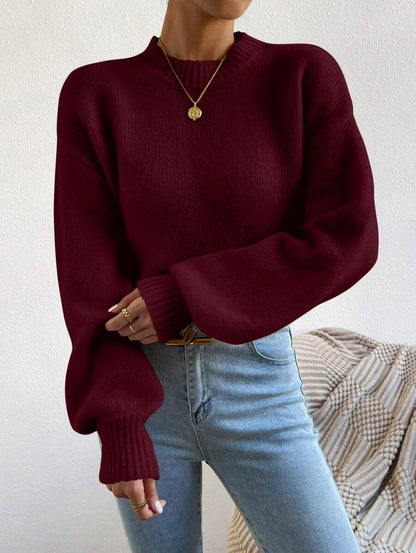 Cable Knit Balloon Sleeve Sweater