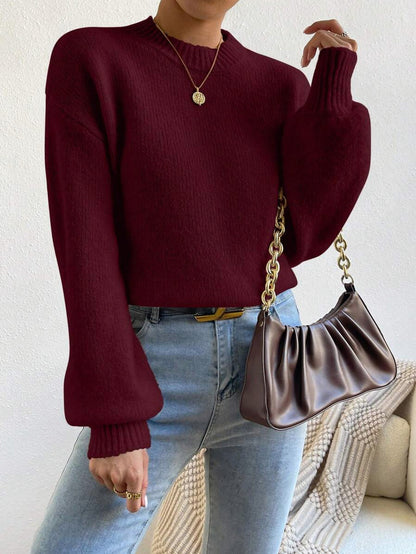 Cable Knit Balloon Sleeve Sweater