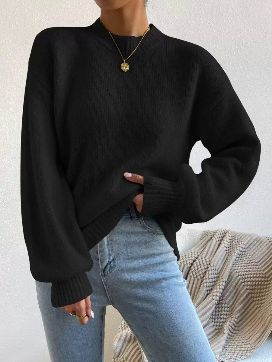 Cable Knit Balloon Sleeve Sweater