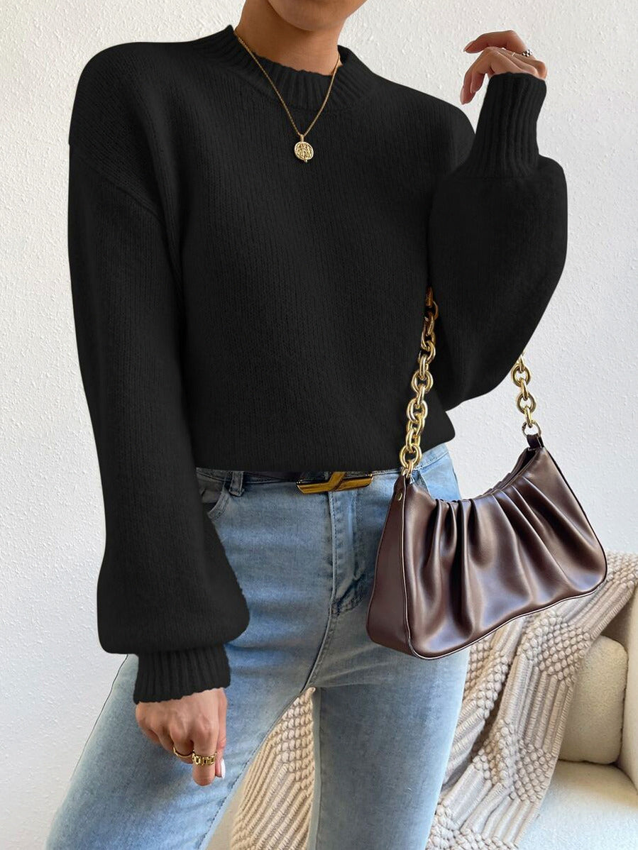 Cable Knit Balloon Sleeve Sweater