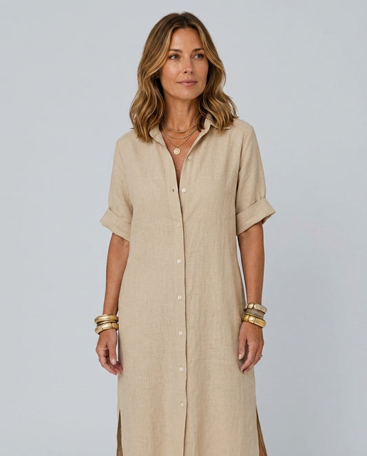 Collared Button Front Shirt Dress