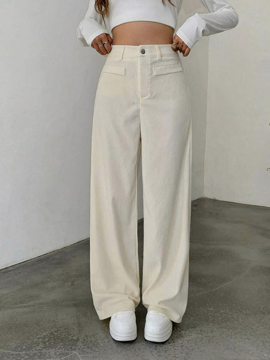 Corduroy High Waist Wide Leg Pants