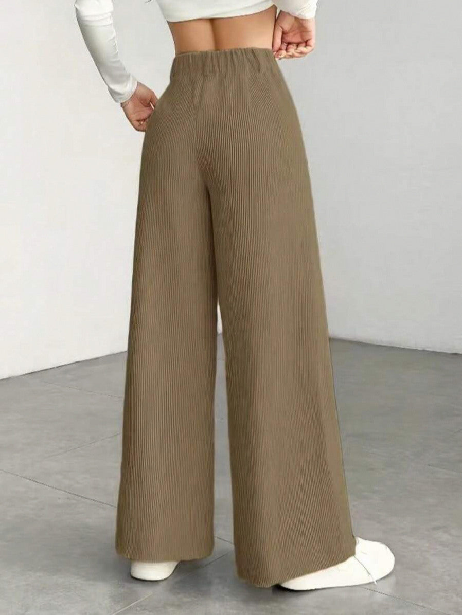 Corduroy High Waist Wide Leg Pants