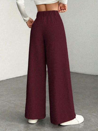 Corduroy High Waist Wide Leg Pants