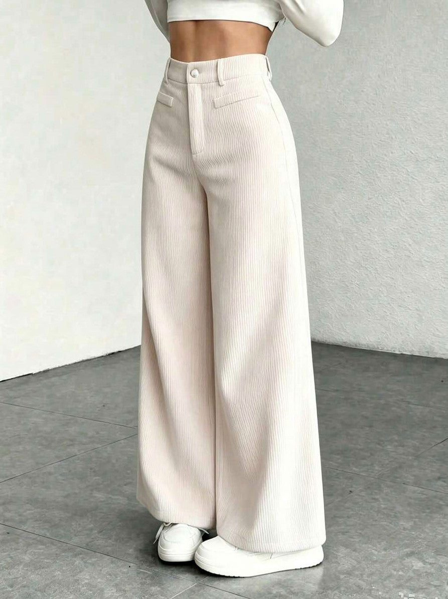 Corduroy High Waist Wide Leg Pants