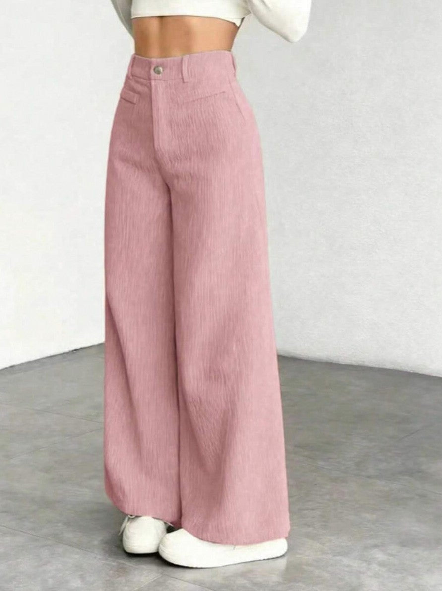 Corduroy High Waist Wide Leg Pants