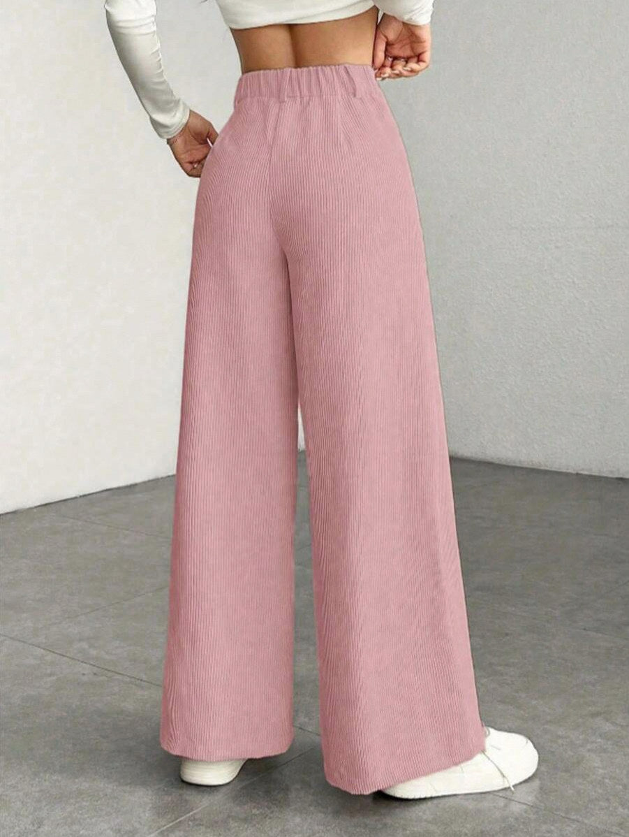 Corduroy High Waist Wide Leg Pants