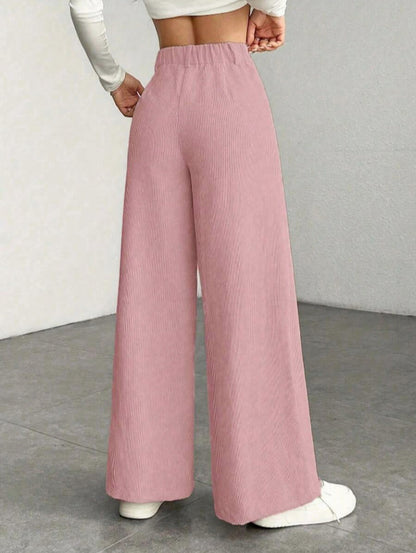 Corduroy High Waist Wide Leg Pants