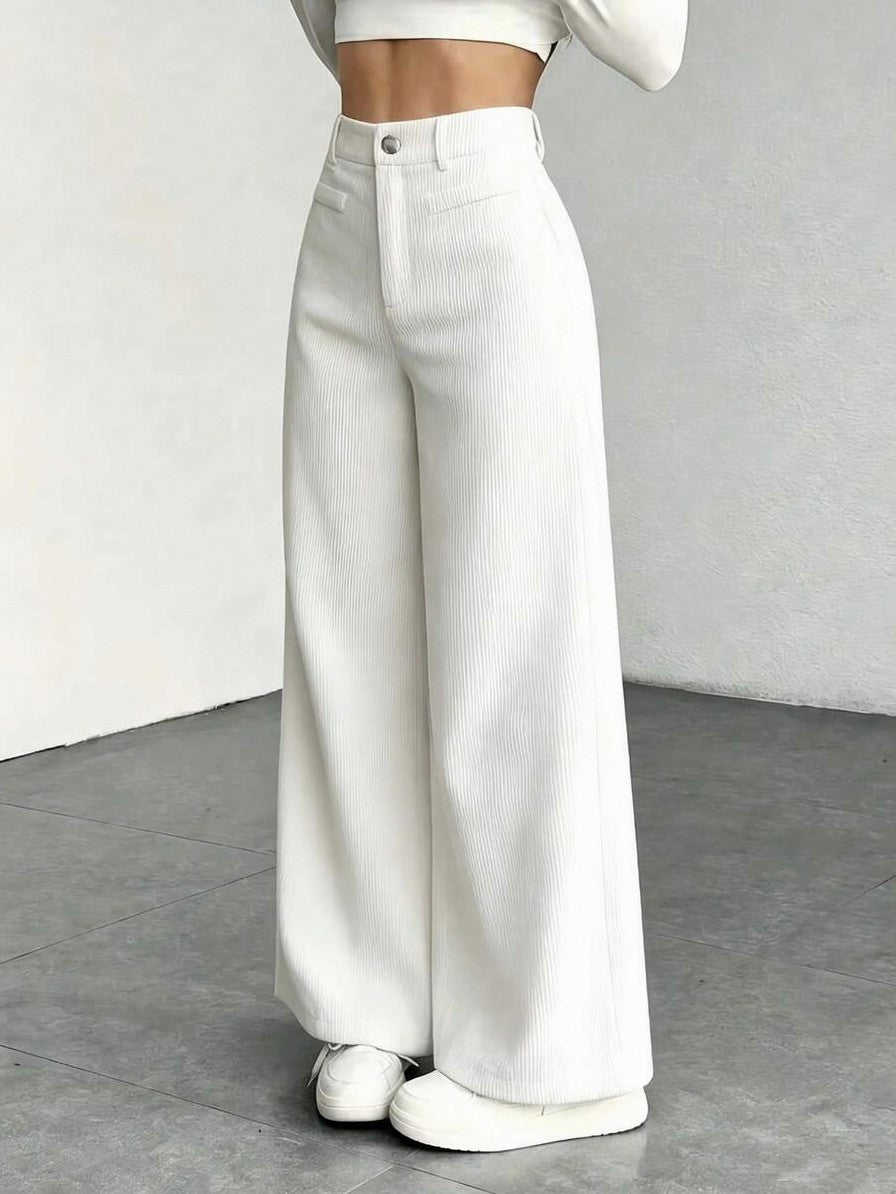Corduroy High Waist Wide Leg Pants