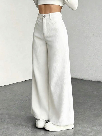 Corduroy High Waist Wide Leg Pants
