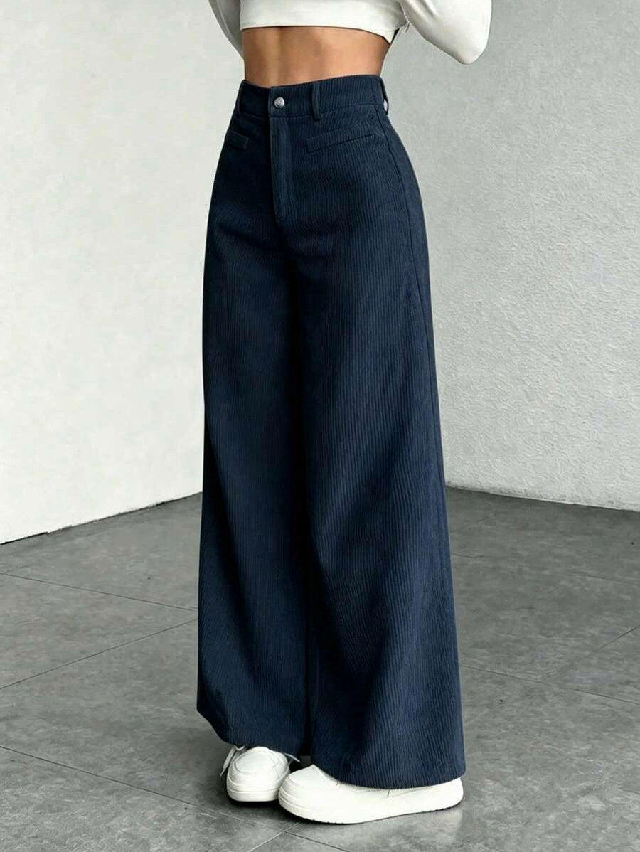 Corduroy High Waist Wide Leg Pants