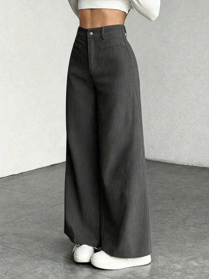 Corduroy High Waist Wide Leg Pants