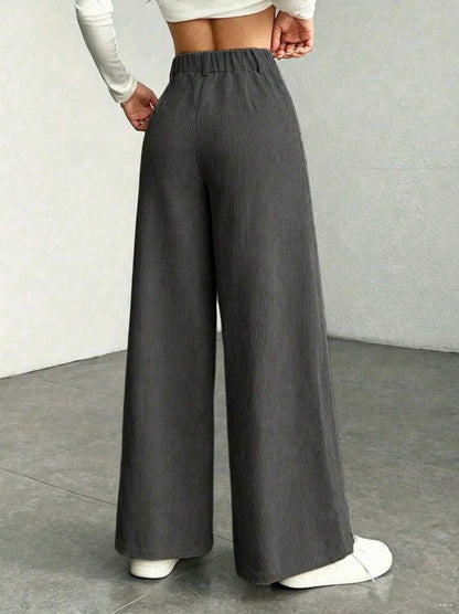 Corduroy High Waist Wide Leg Pants
