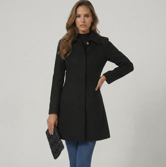 Fitted Collared Button Front Coat