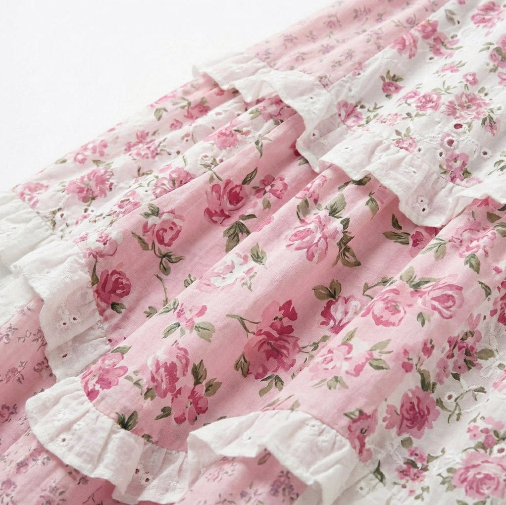 Floral Sweetheart Tiered Maxi Dress
