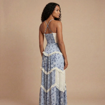 Floral Sweetheart Tiered Maxi Dress