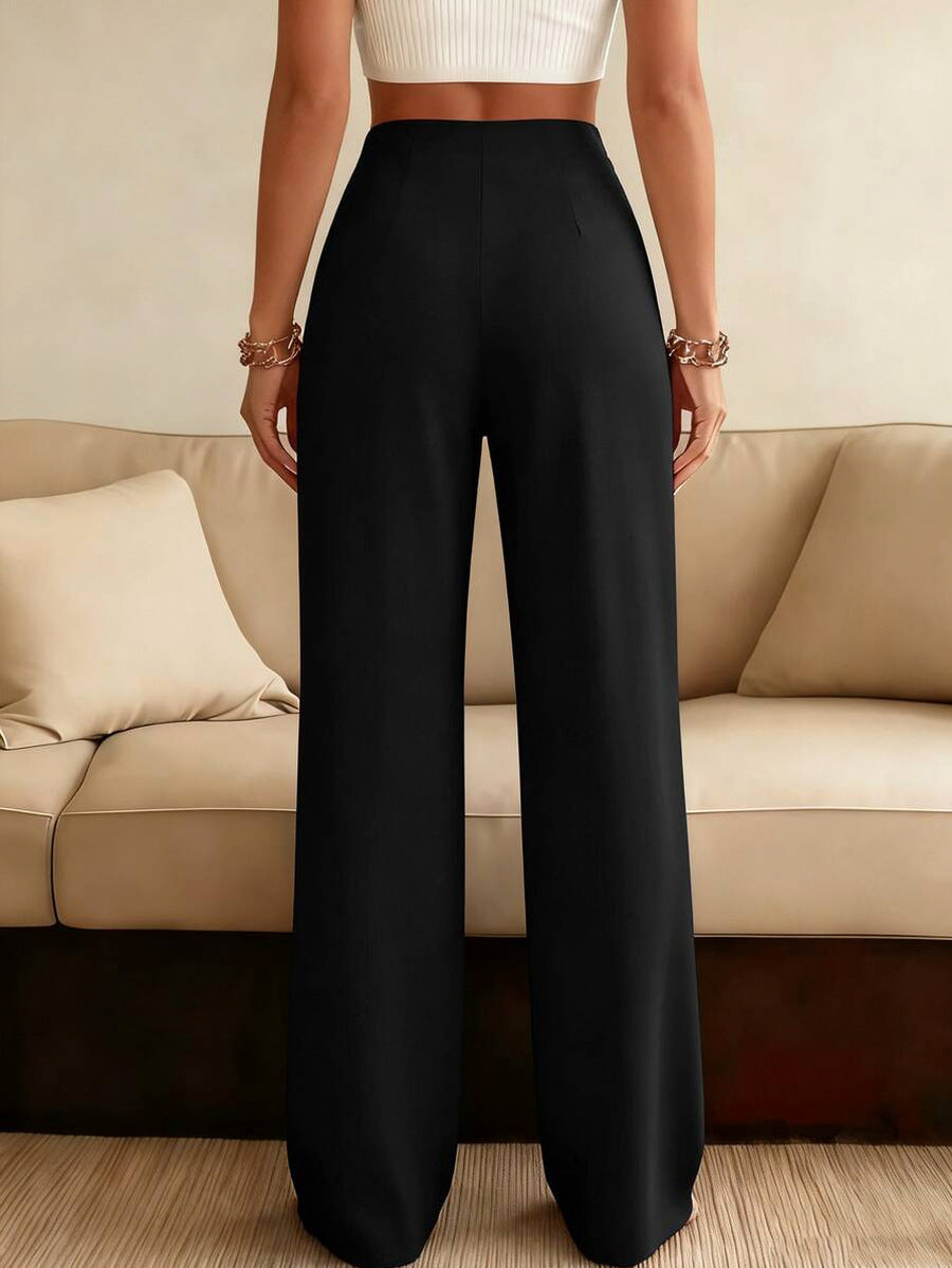 High Waisted Pleated Wide Leg Pants