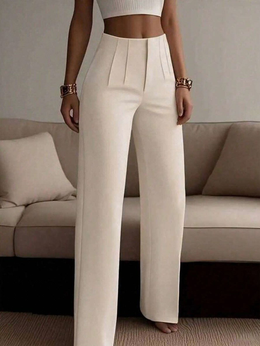 High Waisted Pleated Wide Leg Pants