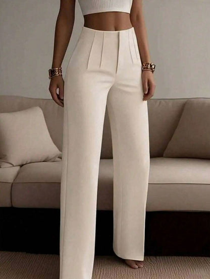 High Waisted Pleated Wide Leg Pants