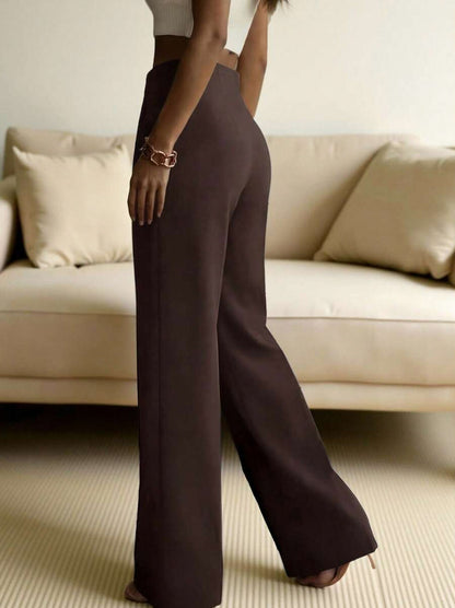 High Waisted Pleated Wide Leg Pants