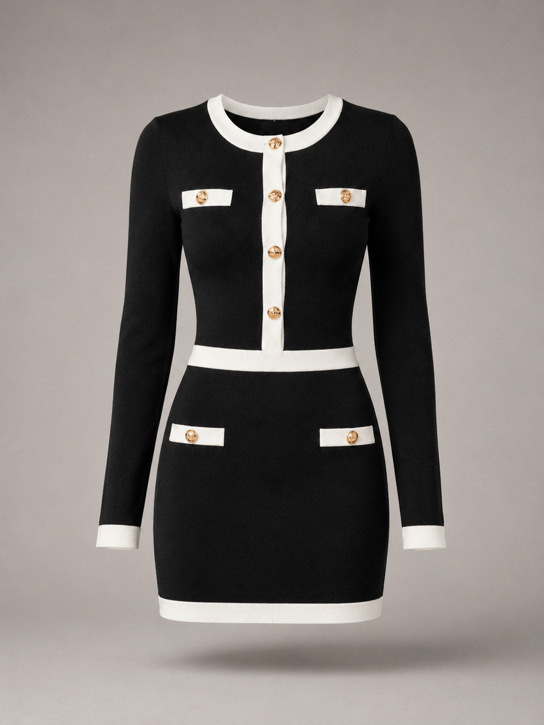Knit Button Front Sweater Dress