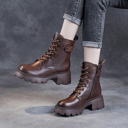 Lug Sole Combat Ankle Boots