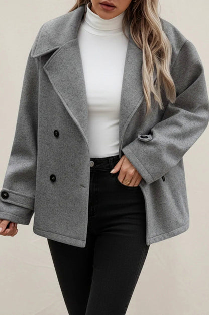 Oversized Collared Peacoat Jacket