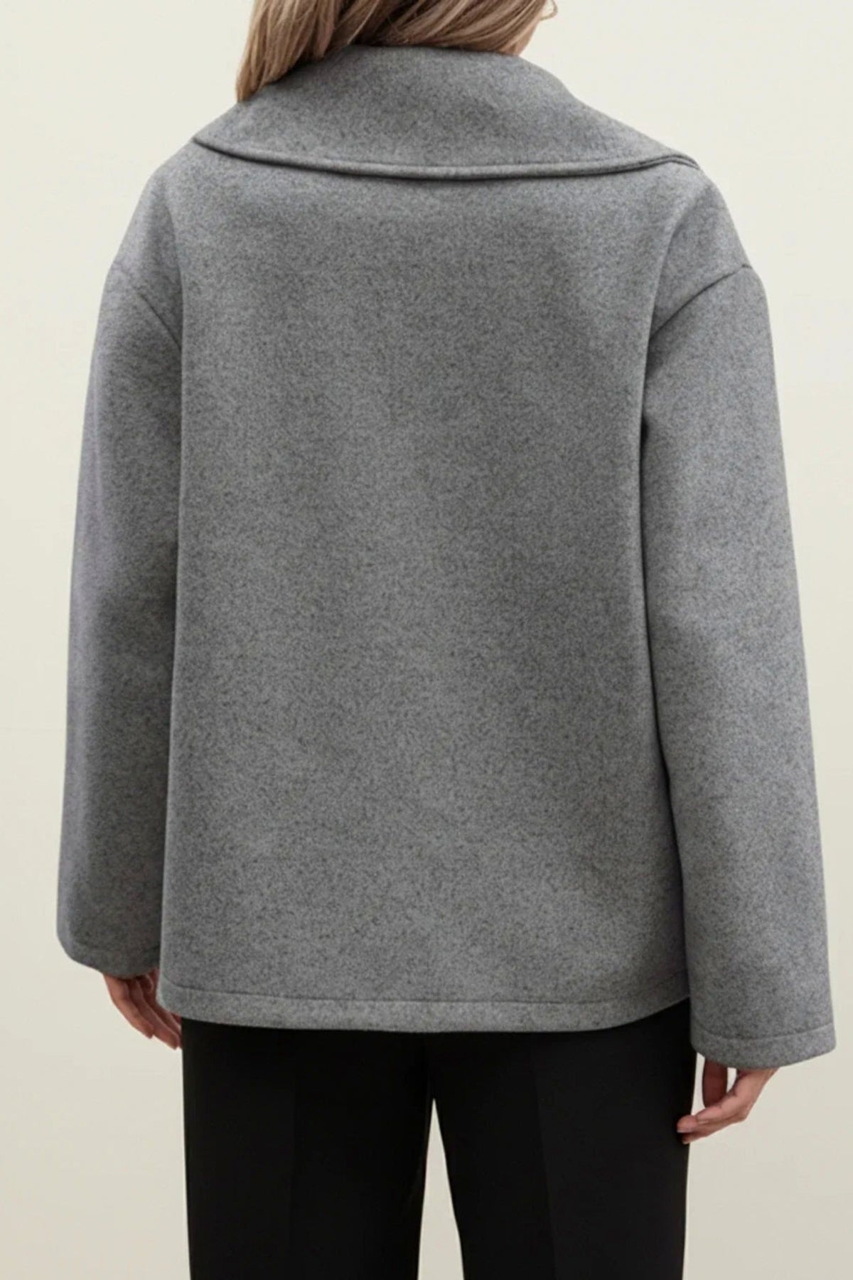Oversized Collared Peacoat Jacket