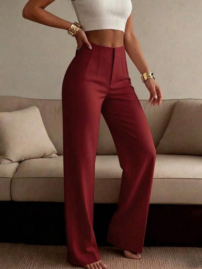 Pleated High Waist Wide Leg Pants
