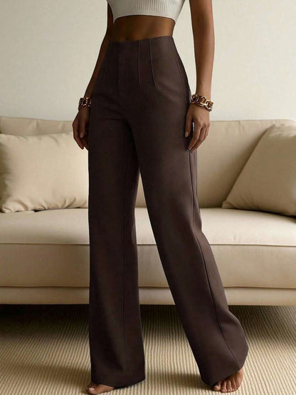 Pleated High Waist Wide Leg Pants
