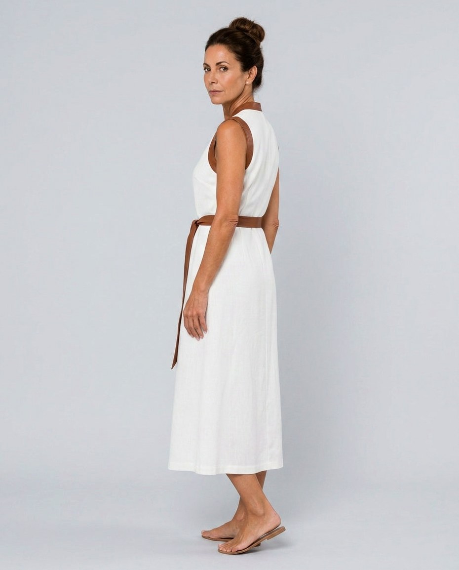 Poplin Wrap Tie Waist Maxi Dress