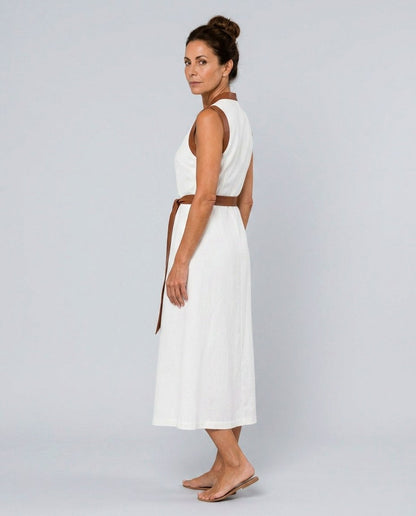 Poplin Wrap Tie Waist Maxi Dress