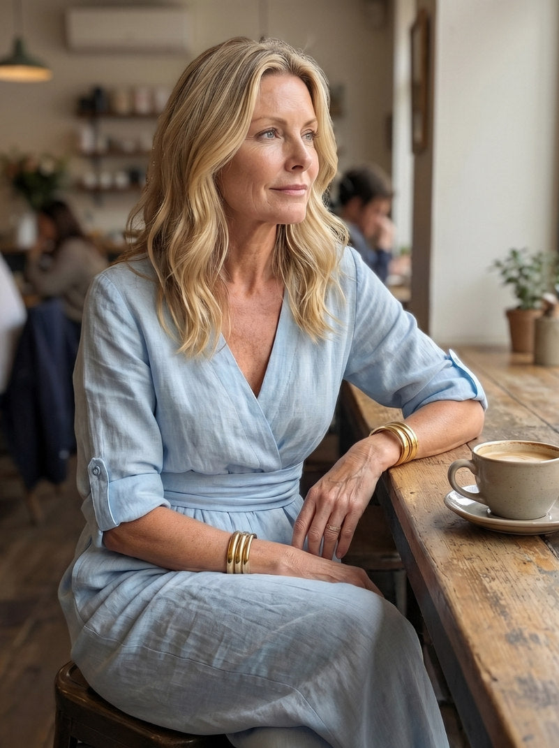 Poplin Wrap Wide Leg Jumpsuit