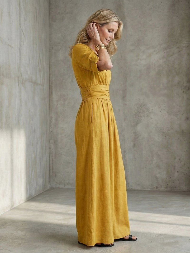 Poplin Wrap Wide Leg Jumpsuit