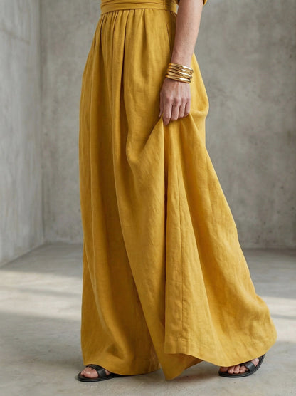 Poplin Wrap Wide Leg Jumpsuit