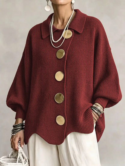 Ribbed Knit Button Cardigan