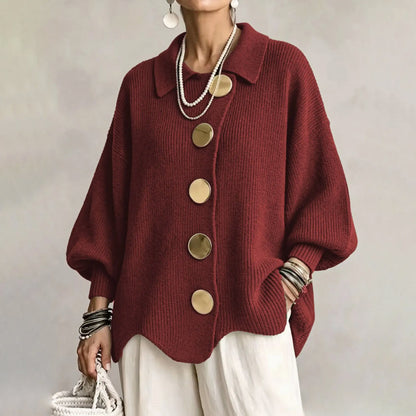 Ribbed Knit Button Cardigan