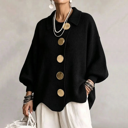 Ribbed Knit Button Cardigan