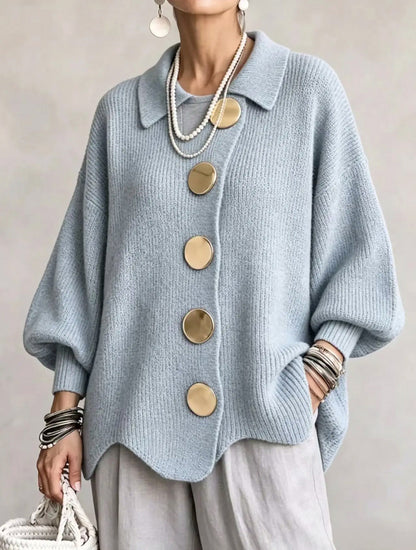 Ribbed Knit Button Cardigan
