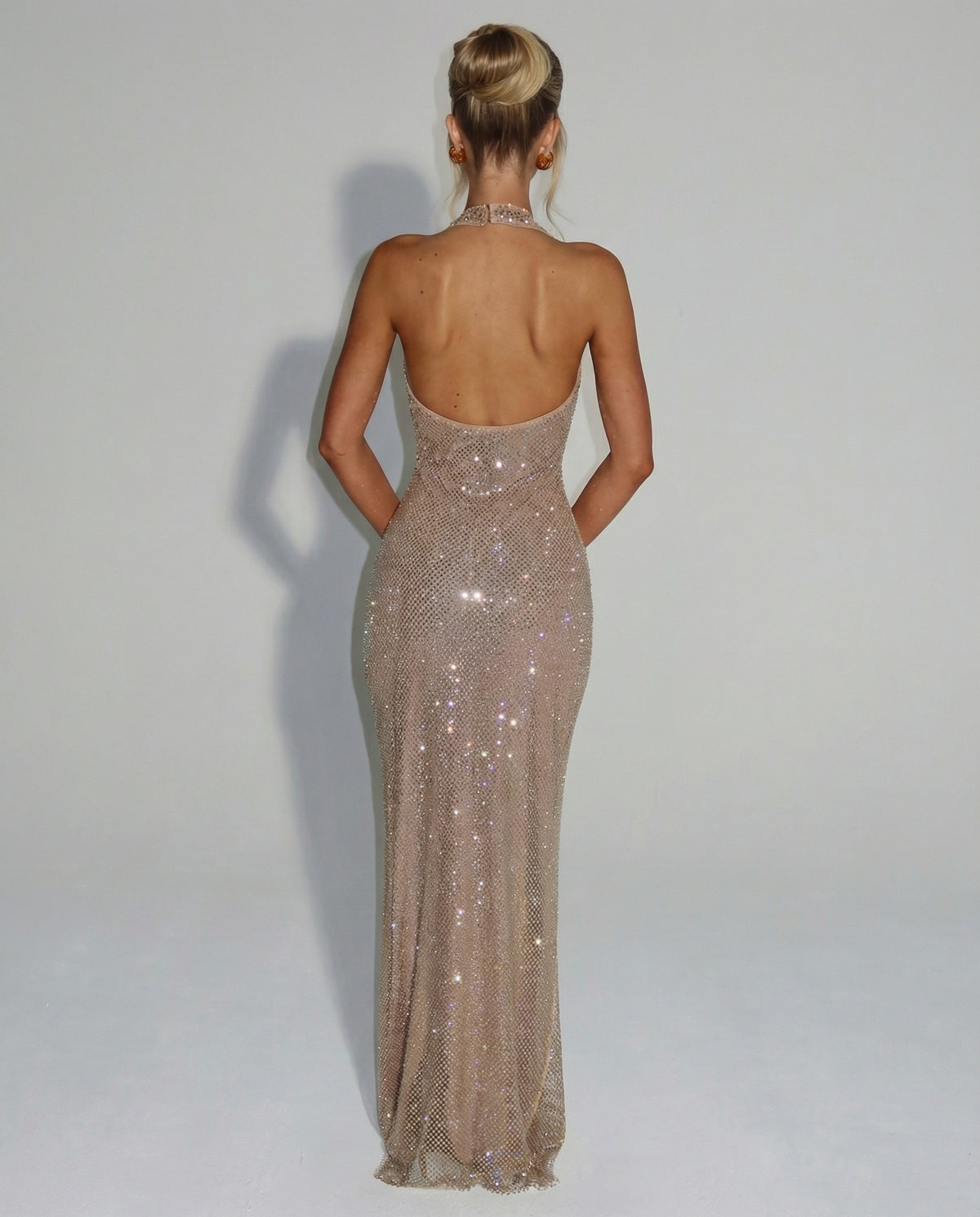Sequin Halter Neck Maxi Dress