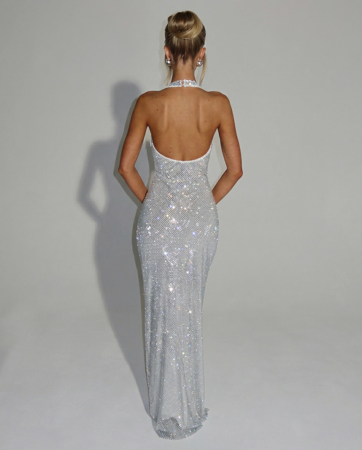 Sequin Halter Neck Maxi Dress