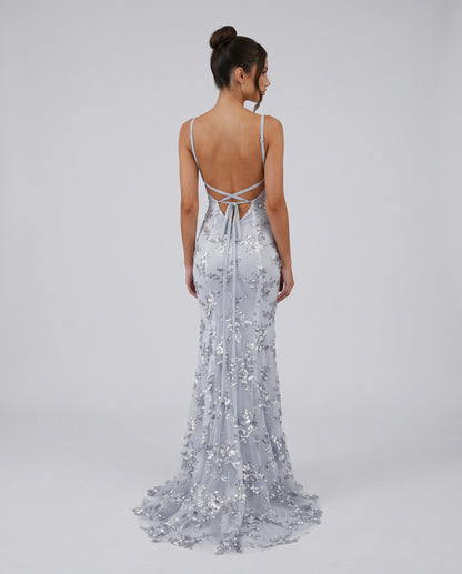 Sequin V-Neck Mermaid Maxi Dress